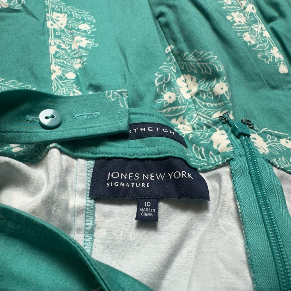 Classic 2000s Jones New York Cotton SundressTeal Floral CottagecoreSummer Garden - Picture 11 of 13